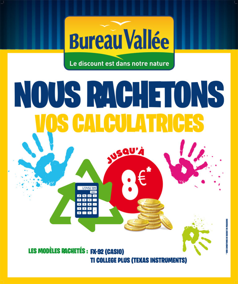 Bureau Vallée offre une seconde vie aux calculatrices et cartables !