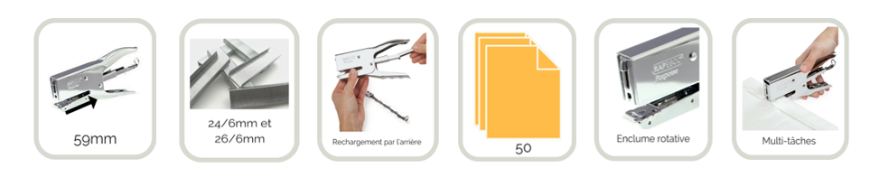 La gamme d'agrafeuses Rapesco® 6 porpoise-caracteristiques