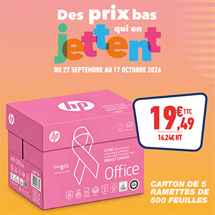 Des prix bas qui en jettent ! 2 Carton de 5 ramettes de 500 feuilles - A4 - 80gr - "HP Office Pink"