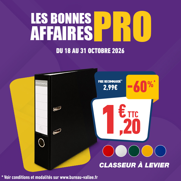 Les bonnes affaires pour les Pros - Jusqu'à 60% de remise 4 Exacompta - Classeur à levier - Dos 80 mm - A4 - pour 600 feuilles