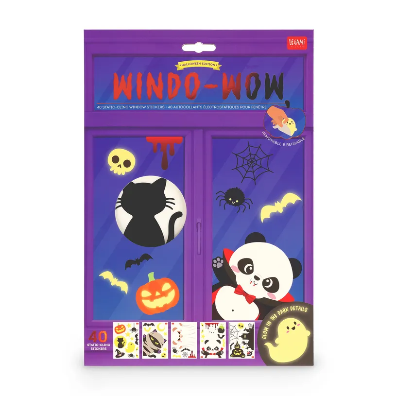 Halloween chez Bureau Vallée : déco, papeterie et accessoires monstres pour le bureau et la maison ! 1 LEGAMI - Set de 40 Autocollants Électrostatiques pour Fenêtre Halloween