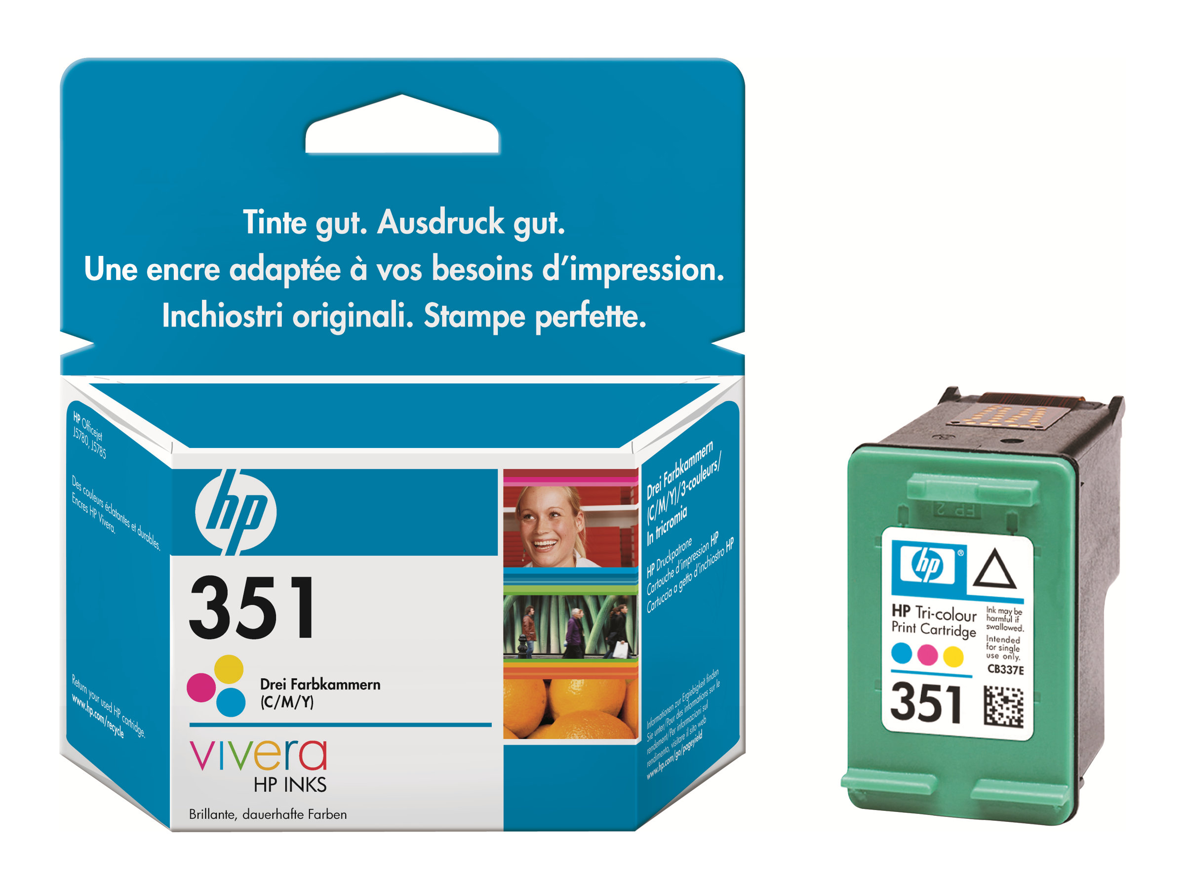 Hp 351 Cyan Magenta Jaune Cartouche D Encre Originale Pas Cher Bureau Vallee