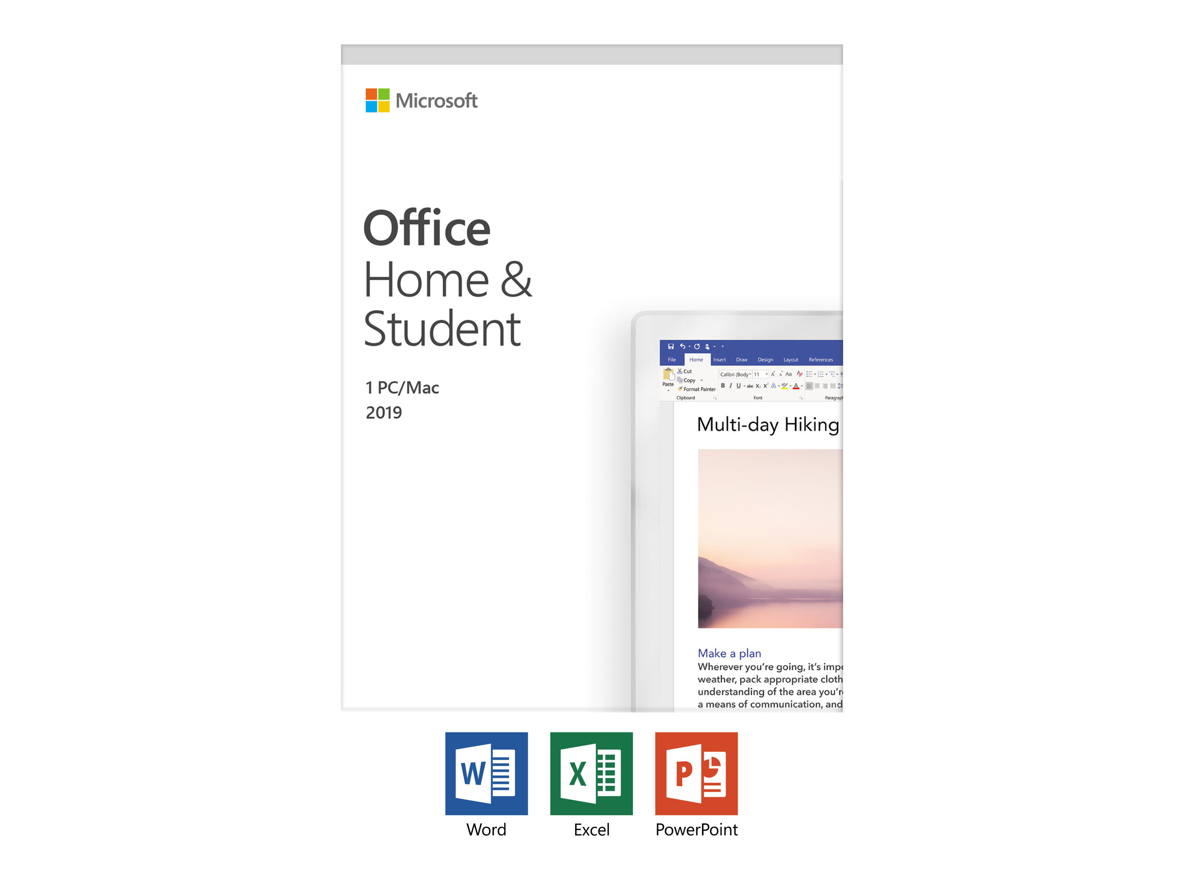 Microsoft Office Home and Student 2019  version boîte  1 licence Pas