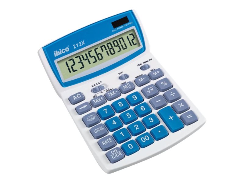 Calculatrice De Bureau Ibico 212x 12 Chiffres Alimentation Batterie Et Solaire Pas Cher Bureau Vallee