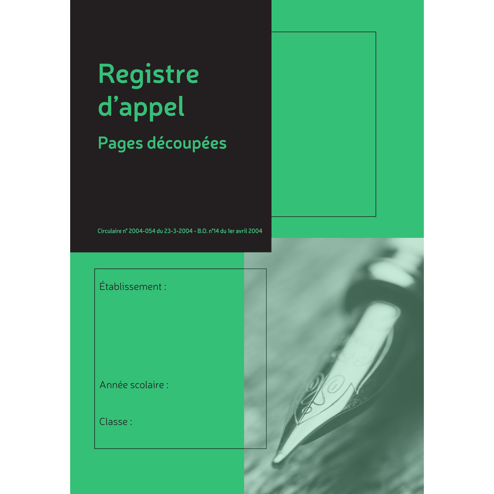 Page De Garde Registre D'appel Exacompta - Registre d'appels journalier - pages découpées - A4 Pas