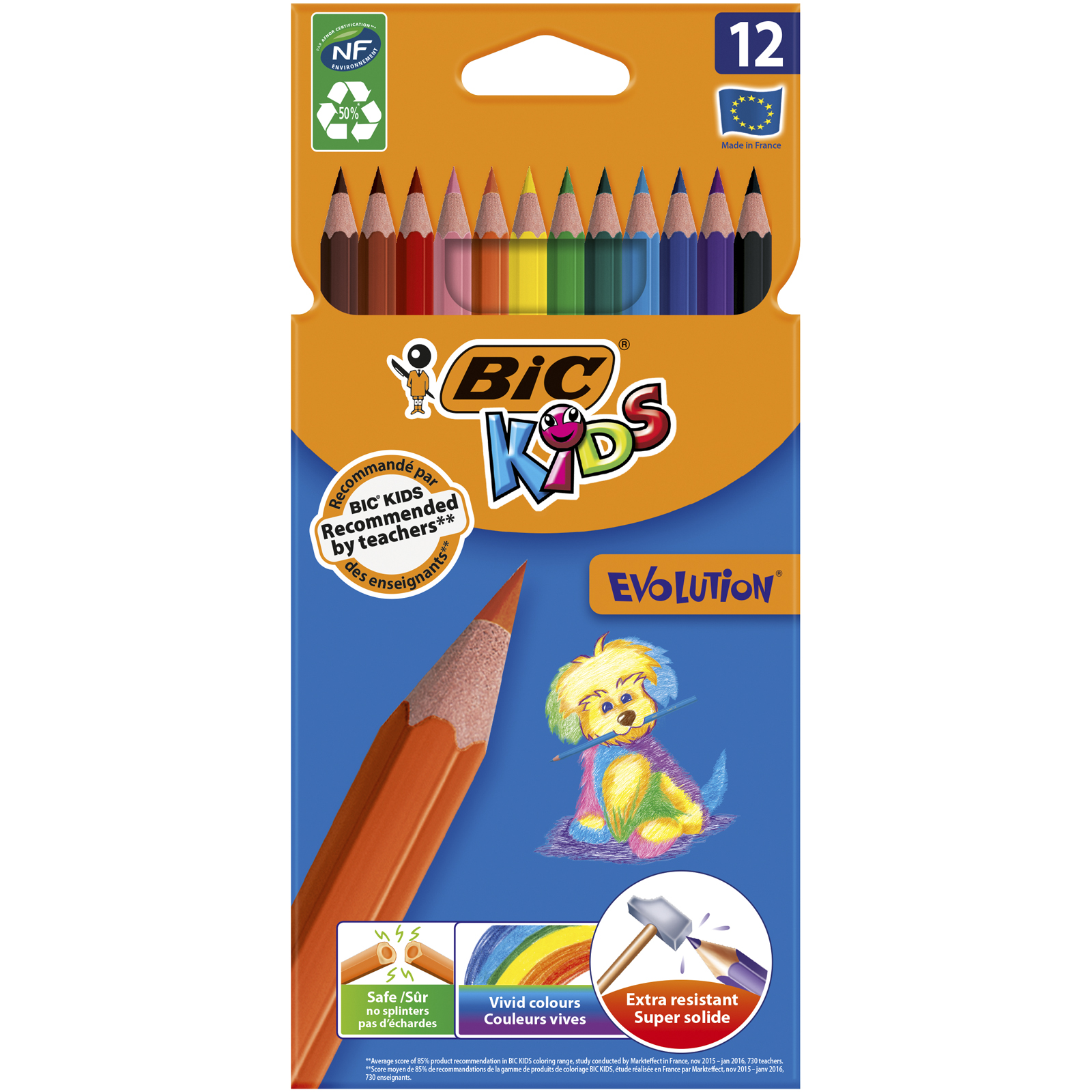 BIC KiDS ecolutions EVOLUTION 12 Crayons de couleur Pas Cher Bureau Vallée
