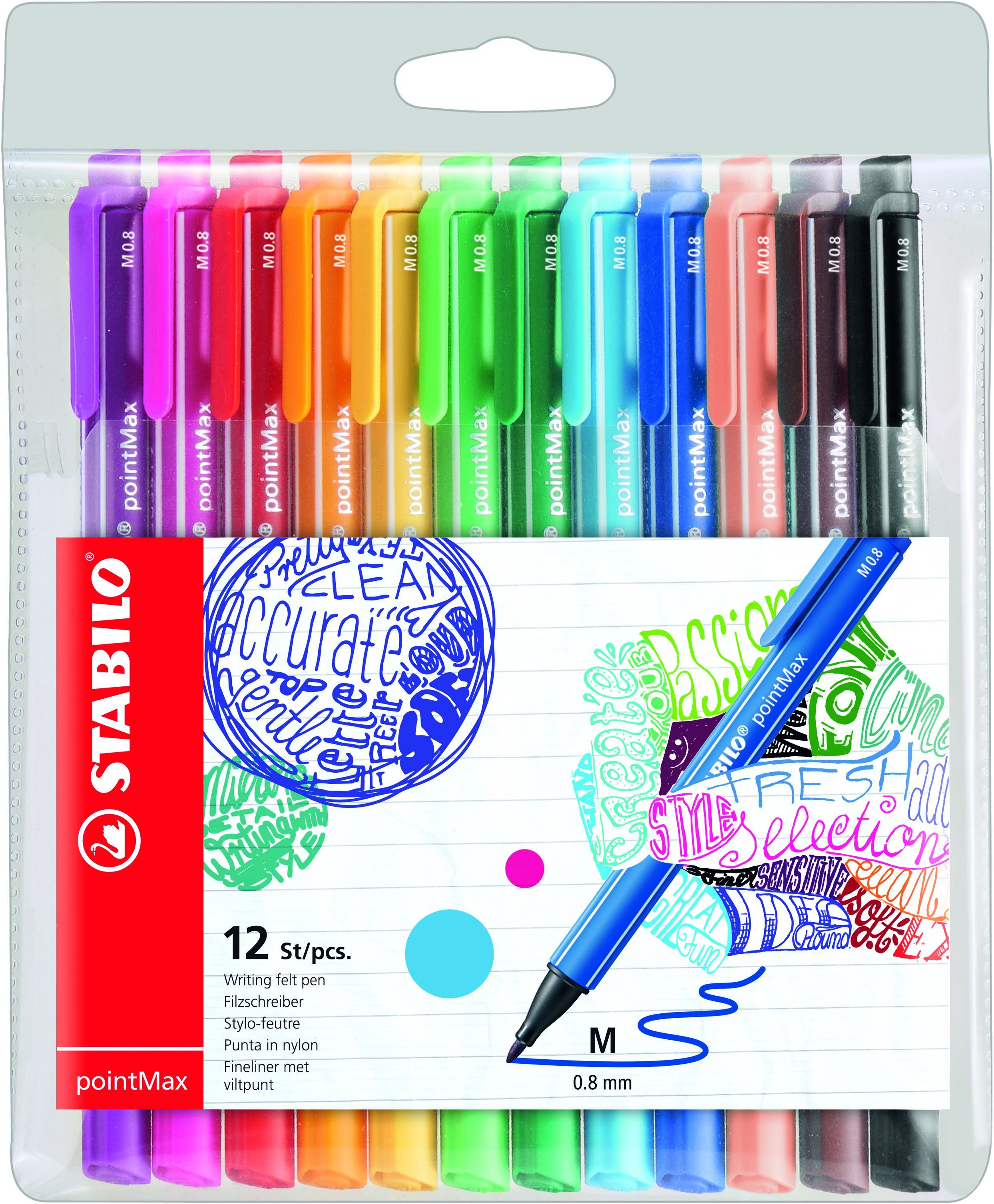 Stabilo pointMax  12 Feutres Pas Cher  Bureau Vallée