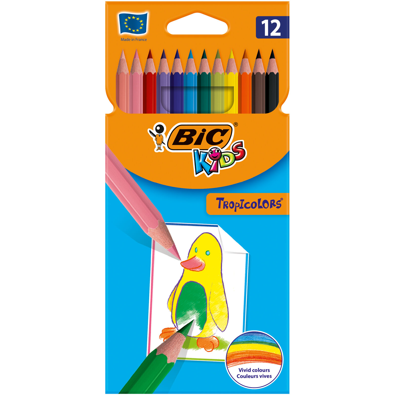 BIC KiDS Tropicolors 2 12 Crayons de couleur Pas Cher Bureau Vallée