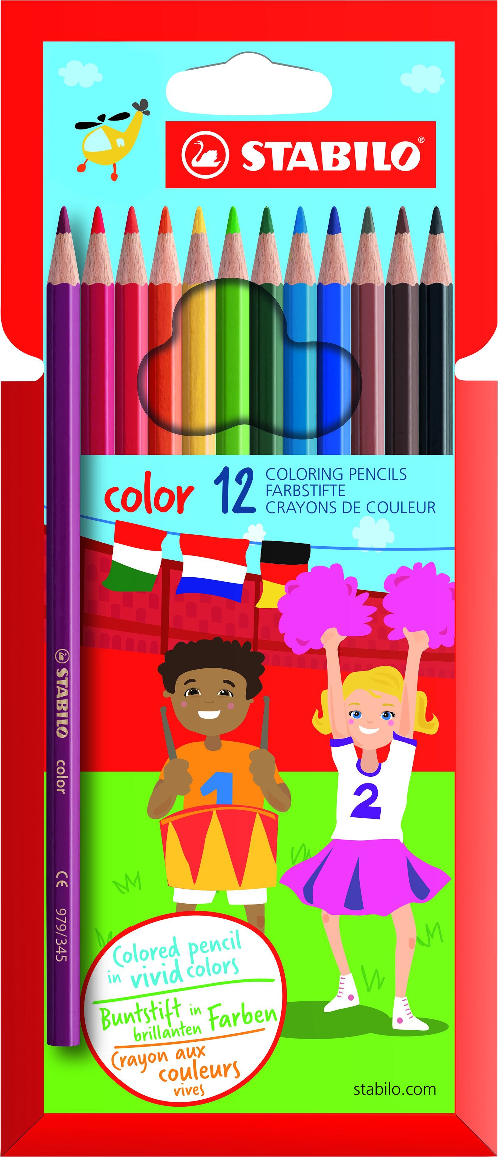 STABILO color 12 Crayons de couleur Pas Cher Bureau Vallée