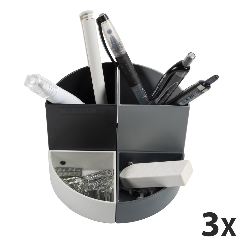 noir CLISPEED Pot /à crayons de bureau en m/étal avec compartiment organiseur multifonction