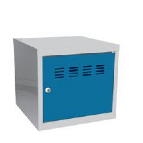 Casier cube / Vestiaire - 36 x 40 x 40 cm - aluminium/bleu