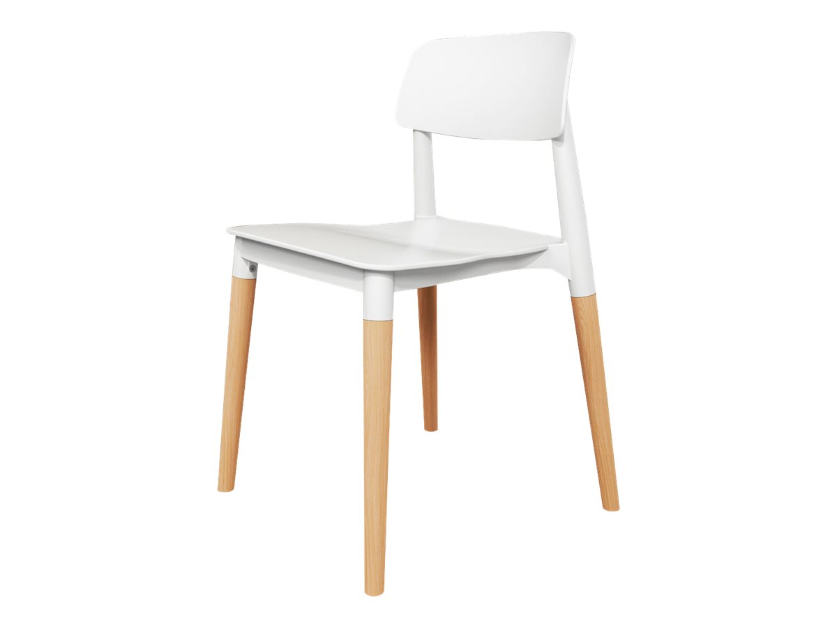 Chaise SCANDINAVE  pieds bois  blanc Pas Cher  Bureau Vallée
