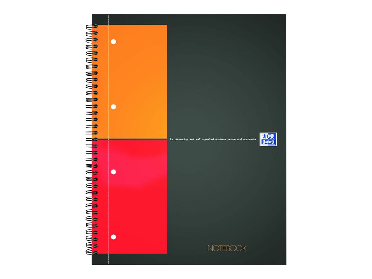 A4+ 160 pages Oxford Cahier Ultra Rigide Notebook 400037406 Couleur aleatoire 5 x 5 mm Reliure spirale Couverture Carton 