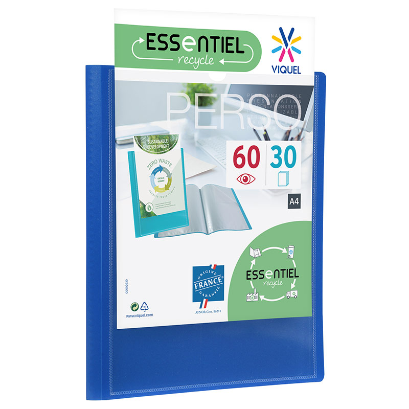 Viquel Porte vues personnalisable 60 vues A4 bleu Pas Cher Bureau Vallée