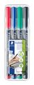 STAEDTLER LUMOCOLOR 313 - Pack de 4 marqueurs permanents - pointe super fine - couleurs assorties