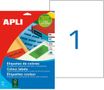 Apli Agipa - 20 Étiquettes jaunes - adhésif permanent - A4 (210 x 297 mm) - coins droits - réf 1599