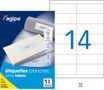 Apli Agipa - 1400 Étiquettes adhésives blanches multi-usages - 105 x 39 mm - coins droits - réf 119002
