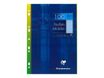 Clairefontaine - feuilles simples A4 - 100 pages - grands carreaux (Seyes) - perforées - bleu