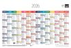 Quo Vadis Arc en Ciel - Calendrier horizontal 12 mois sur 1 face - 43 x 65 cm