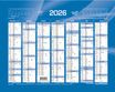 Quo Vadis - Calendrier bancaire 7 mois par face - 21 x 27 cm - bleu