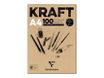Clairefontaine Kraft - Bloc de dessin encollé - A4 - 100 feuilles - 90 gr