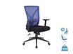 Fauteuil de bureau MARVIN - Accoudoirs réglables - noir et bleu