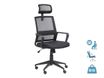 Fauteuil de bureau LIBERTY 02 - accoudoirs fixes - appui-tête réglable - noir