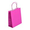 50 Sacs cadeau kraft - poignées torsadées - 18 cm x 8 cm x 22 cm - rose