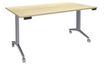 Table de réunion abattantes - L160 x P80 cm - pied alu - plateau imitation érable