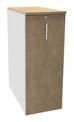 Caisson TOWER - L44 x H114 x P80 cm - 3 tablettes + 1 support DS réglable - structure blanc perle - dessus et façade imitation chêne clair
