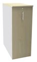 Caisson TOWER - L44 x H114 x P80 cm - 3 tablettes + 1 support DS réglable - structure blanc perle - dessus et façade imitation érable
