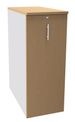 Caisson TOWER - L44 x H114 x P80 cm - 3 tablettes + 1 support DS réglable - structure blanc perle - dessus et façade imitation hêtre