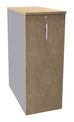 Caisson TOWER - L44 x H114 x P80 cm - 3 tablettes + 1 support DS réglable - structure alu - dessus et façade imitation chêne clair