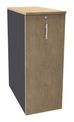 Caisson TOWER - L44 x H114 x P80 cm - 3 tablettes + 1 support DS réglable - structure anthracite - dessus et façade imitation chêne clair