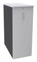 Caisson TOWER - L44 x H114 x P80 cm - 3 tablettes + 1 support DS réglable - structure anthracite - dessus et façade blanc perle