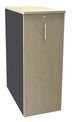 Caisson TOWER - L44 x H114 x P80 cm - 3 tablettes + 1 support DS réglable - structure anthracite - dessus et façade imitation érable