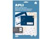 Apli Agipa - 160 Étiquettes adhésives blanches multi-usages - 105 x 37 mm - coins droits - réf 12922
