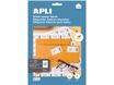 Apli Agipa - 240 Étiquettes adhésives blanches multi-usages - 70 x 37 mm - coins droits - réf 12923