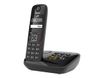 Gigaset AS690A Four - téléphone sans fil + 3 combinés supplémentaires - avec répondeur - noir