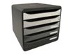 Exacompta BigBox Plus - Module de classement 5 tiroirs - noir/gris brillant