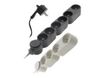 zenitech - Multiprise 3 prises avec interrupteur - argent - 1m50