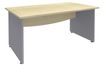 Bureau droit DUAL - L120 - Pieds Alu - plateau imitation Erable
