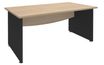 Bureau droit DUAL - L140 - Pieds Anthracite - plateau imitation Chêne clair