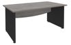 Bureau droit DUAL - L160 - Pieds Anthracite - plateau imitation Chêne gris