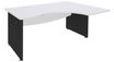 Bureau compact à droite DUAL - L160 cm - Pieds Anthracite - plateau blanc (Pieds de renfort ou caisson bout de bureau obligatoire à rajouter - non inclus)