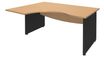 Bureau compact à gauche DUAL - L160 cm - Pieds Anthracite - plateau imitation Hêtre (Pieds de renfort ou caisson bout de bureau obligatoire à rajouter - non inclus)