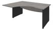 Bureau compact à gauche DUAL - L160 cm - Pieds Anthracite - plateau imitation Chêne gris (Pieds de renfort ou caisson bout de bureau obligatoire à rajouter - non inclus)