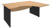 Bureau compact à droite DUAL - L180 cm - Pieds Anthracite - plateau imitation Hêtre (Pieds de renfort ou caisson bout de bureau obligatoire à rajouter - non inclus)