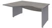 Bureau compact à gauche DUAL - L180 cm - Pieds alu - plateau imitation Chêne gris (Pieds de renfort ou caisson bout de bureau obligatoire à rajouter - non inclus)