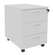 Caisson mobile IDRA/DUAL - L43 x H56 x P60 cm - 3 Tiroirs - blanc perle